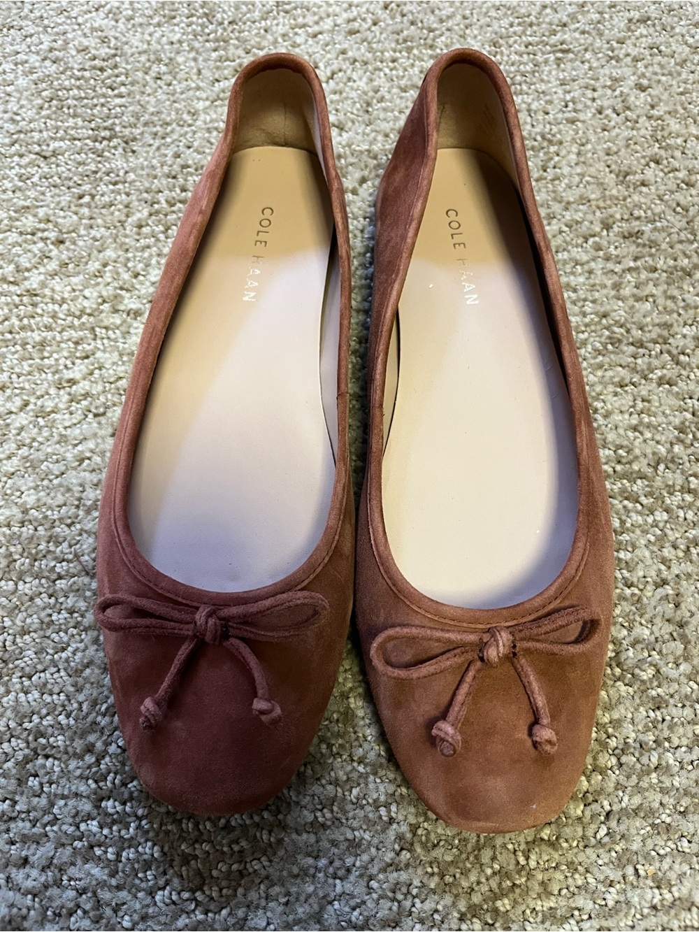 Cole Haan Yara Soft Suede Ballet Flats with Bow - Picture 2 of 7